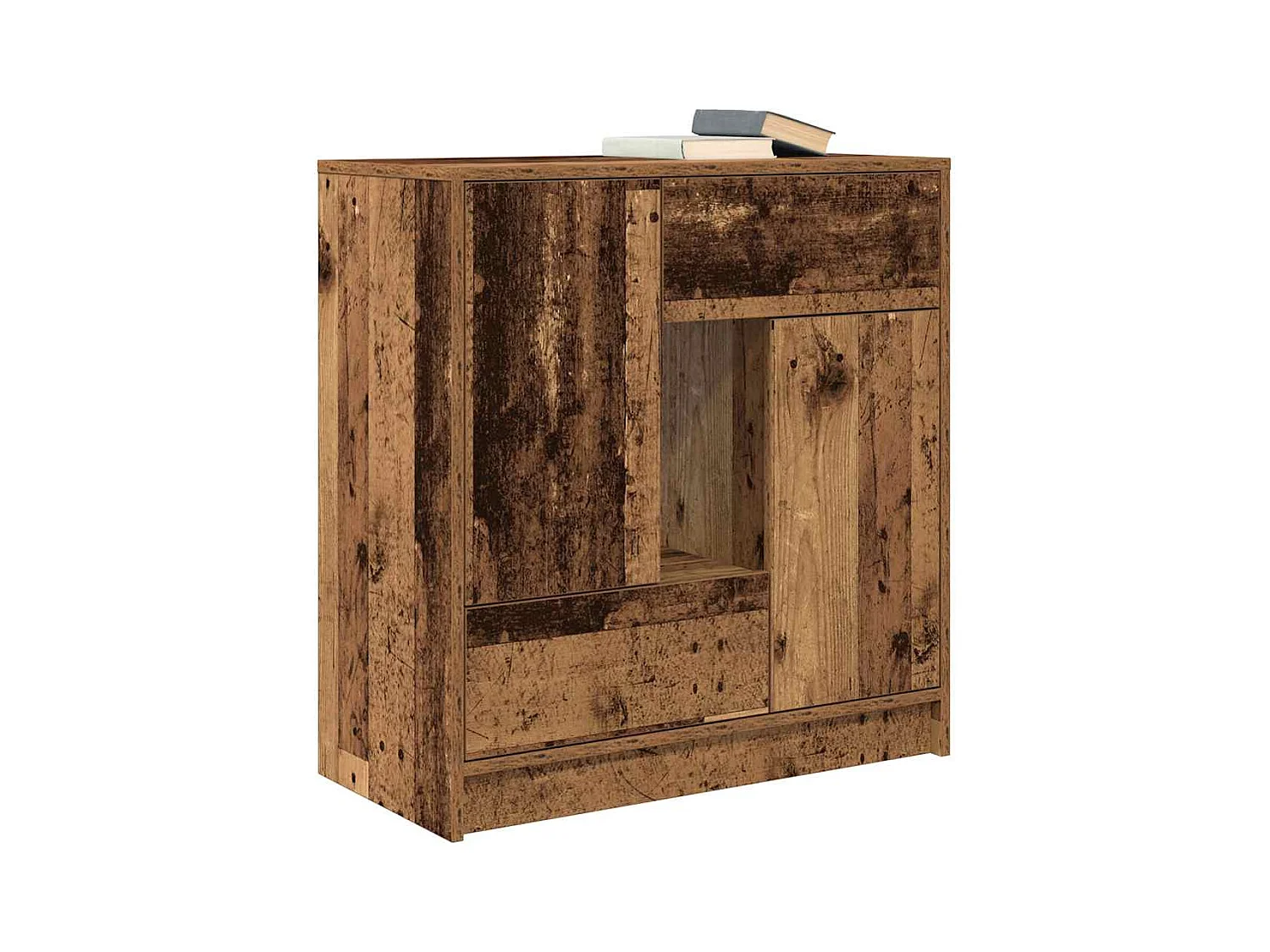 Buffet avec tiroirs et portes vieux bois 70,5x34x74,5 cm