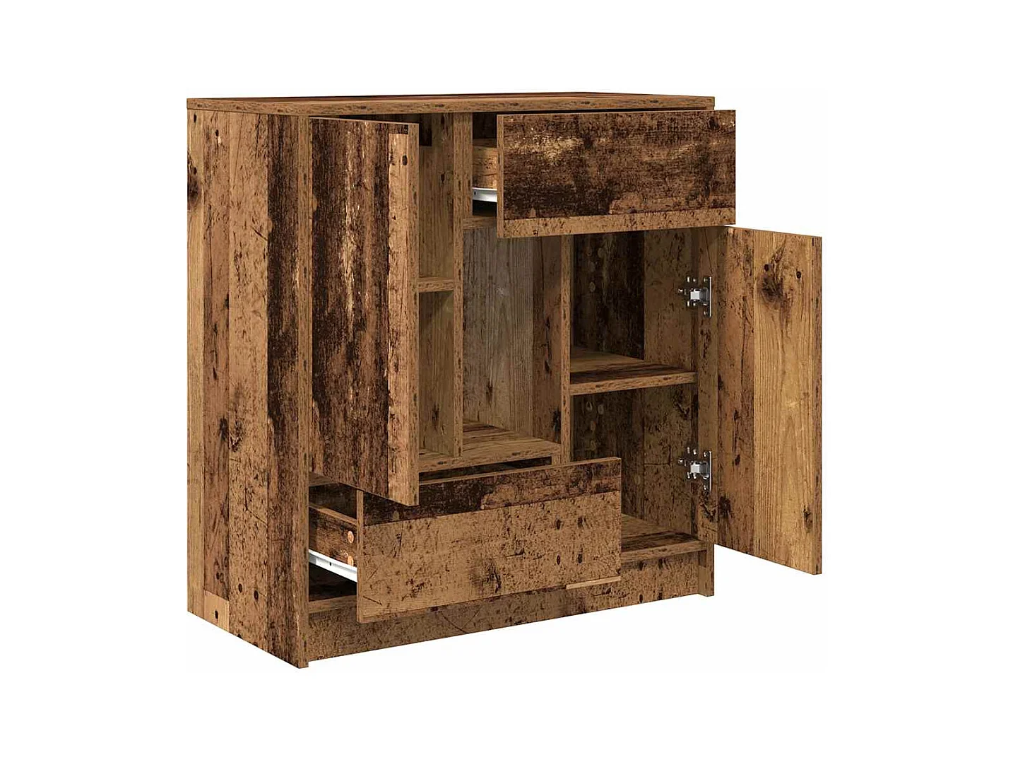 Buffet avec tiroirs et portes vieux bois 70,5x34x74,5 cm