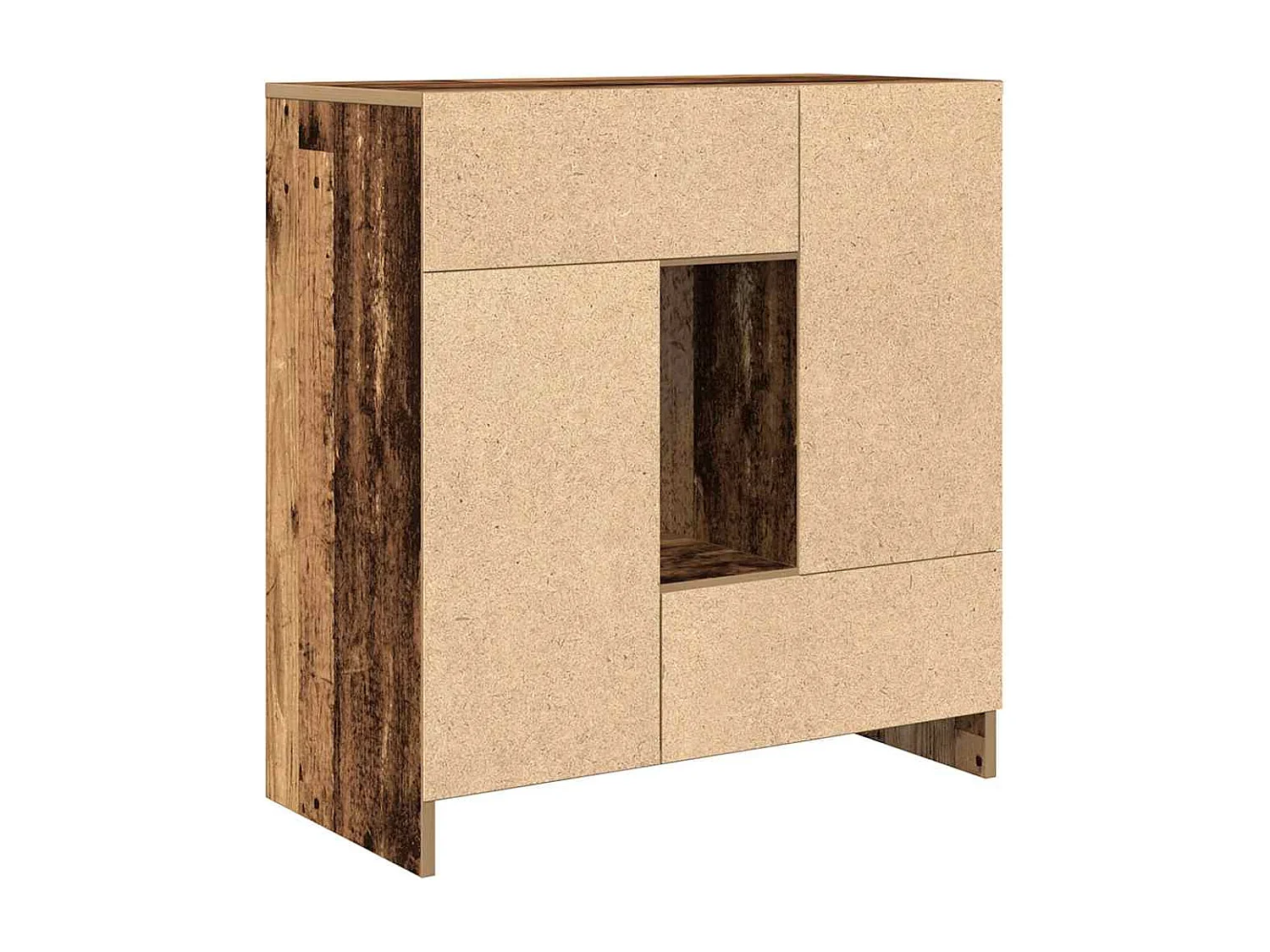 Buffet avec tiroirs et portes vieux bois 70,5x34x74,5 cm