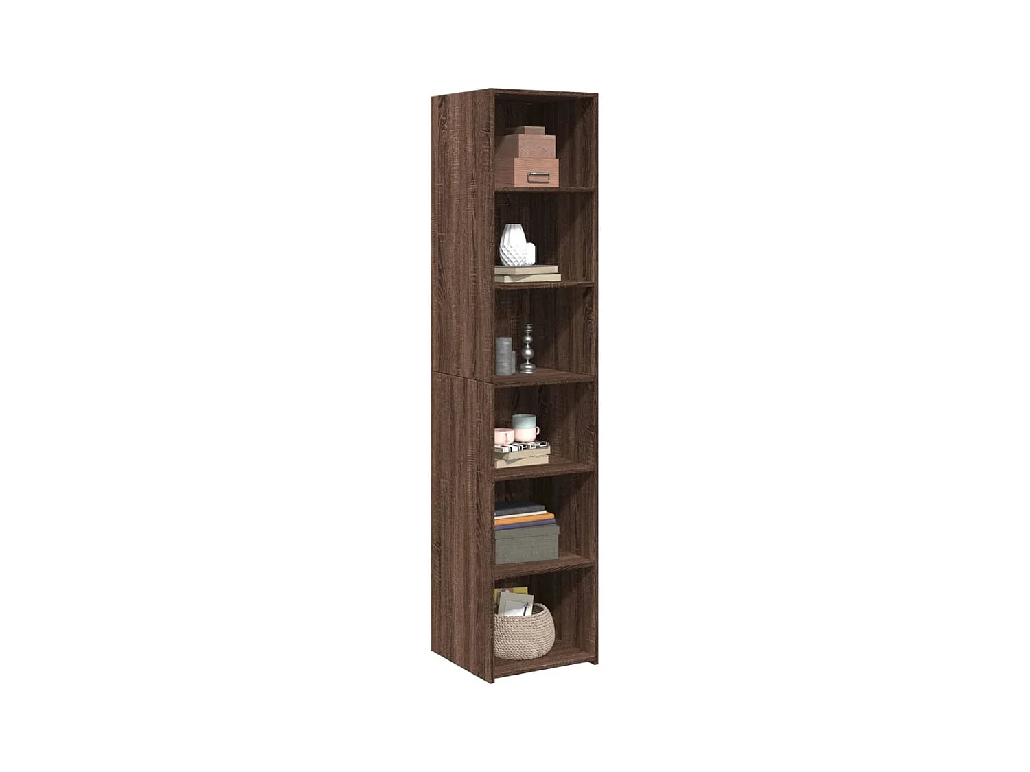 Buffet haut chêne marron 40x41x185 cm bois d'ingénierie