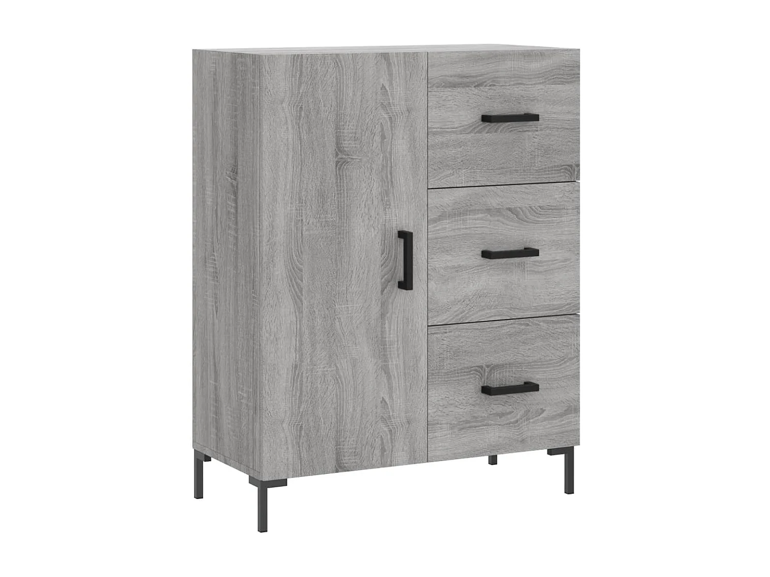 Hoge kast 69,5x34x180 cm bewerkt hout grijs sonoma eikenkleurig