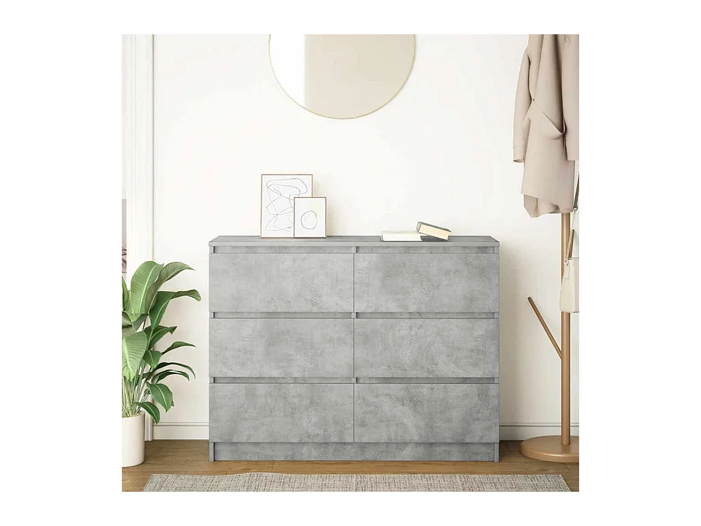 Buffet Gris béton 100x35x76 cm Bois d'ingénierie