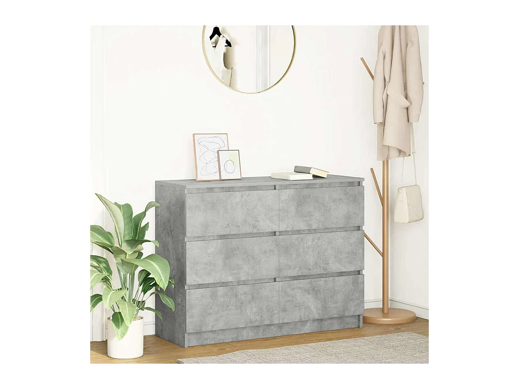 Buffet Gris béton 100x35x76 cm Bois d'ingénierie