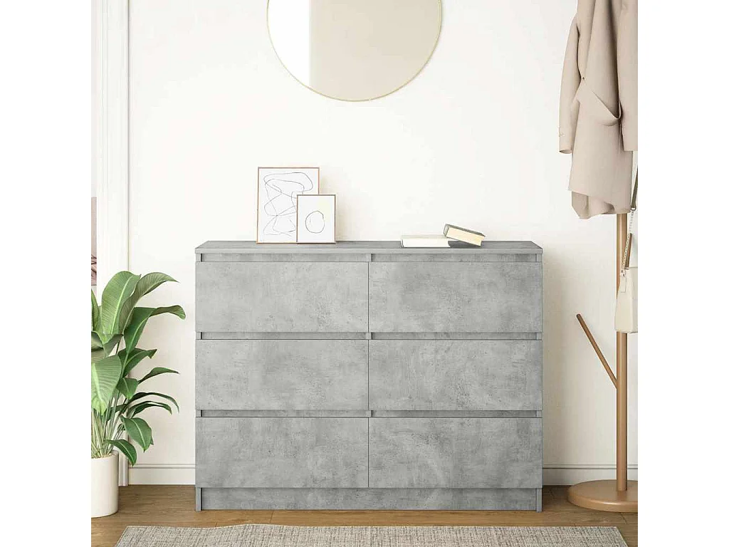 Buffet Gris béton 100x35x76 cm Bois d'ingénierie