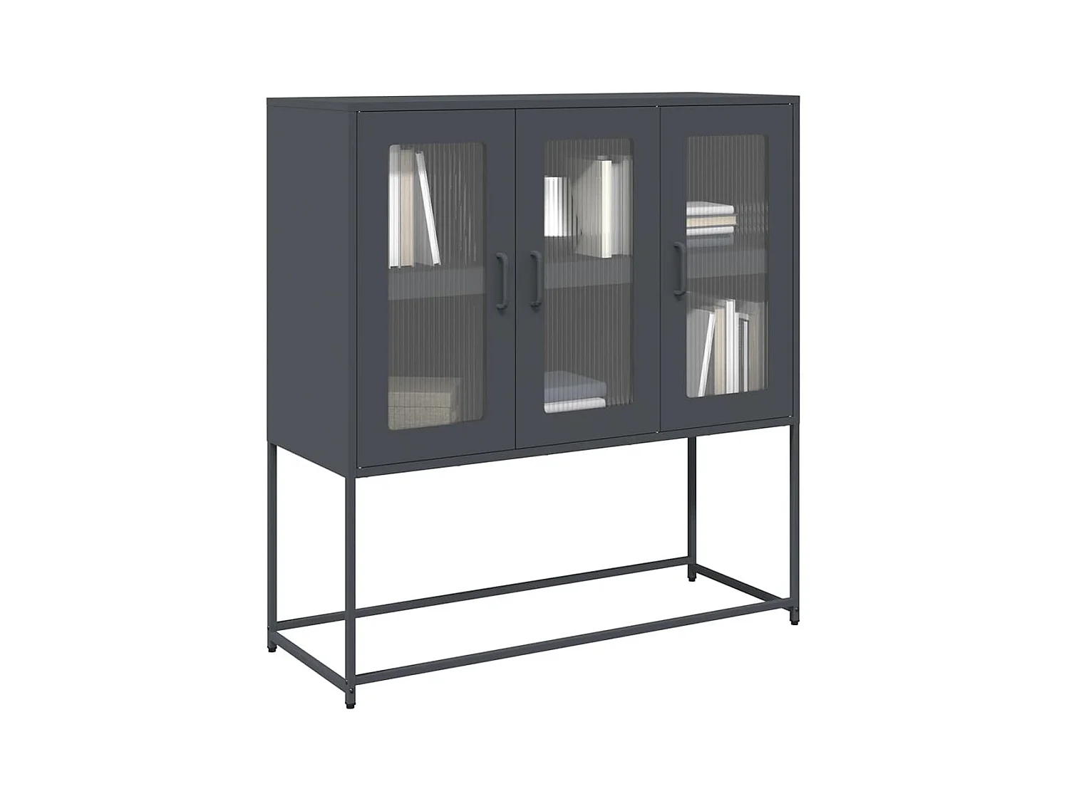 Buffet anthracite 100,5x39x107 cm acier laminé à froid