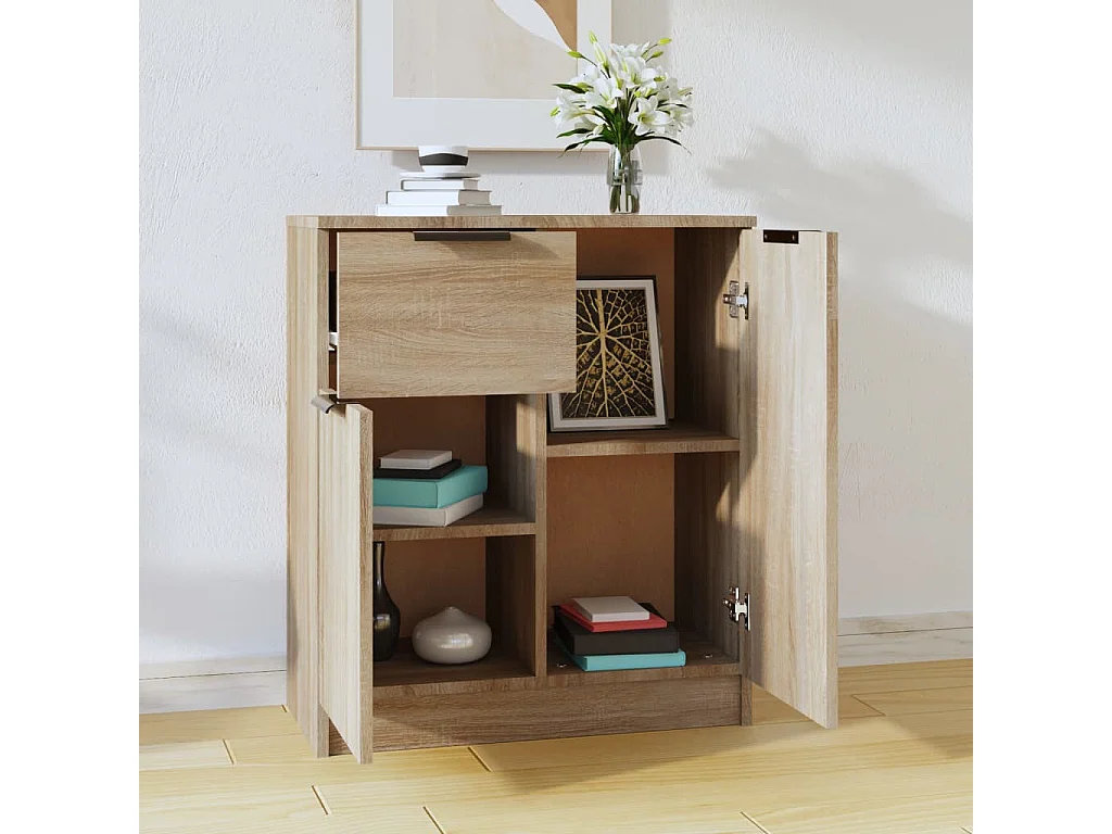 Dressoir 60x30x70 cm bewerkt hout sonoma eikenkleurig