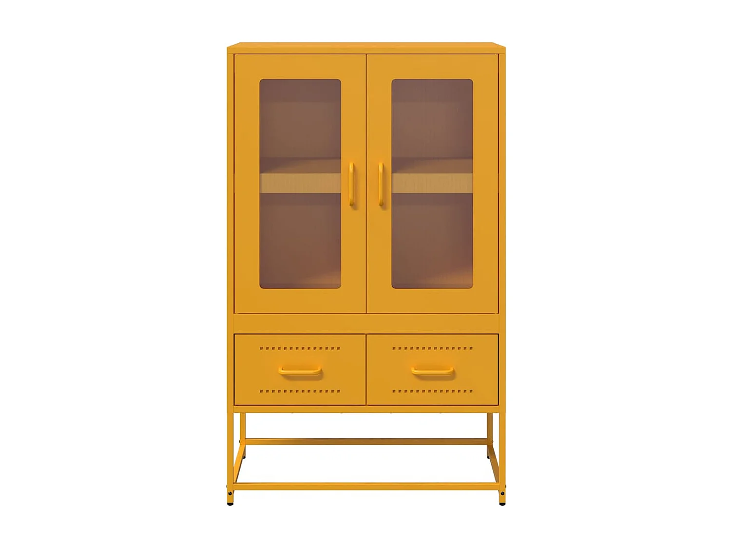 Buffet haut jaune moutarde 68x39x111,5 cm acier