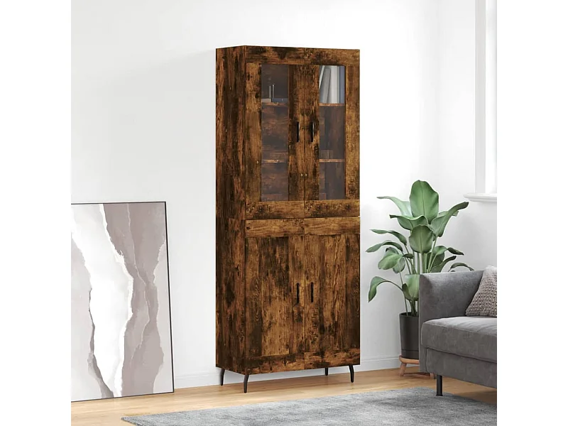 Armário alto 69,5x34x180 cm madeira processada carvalho fumado