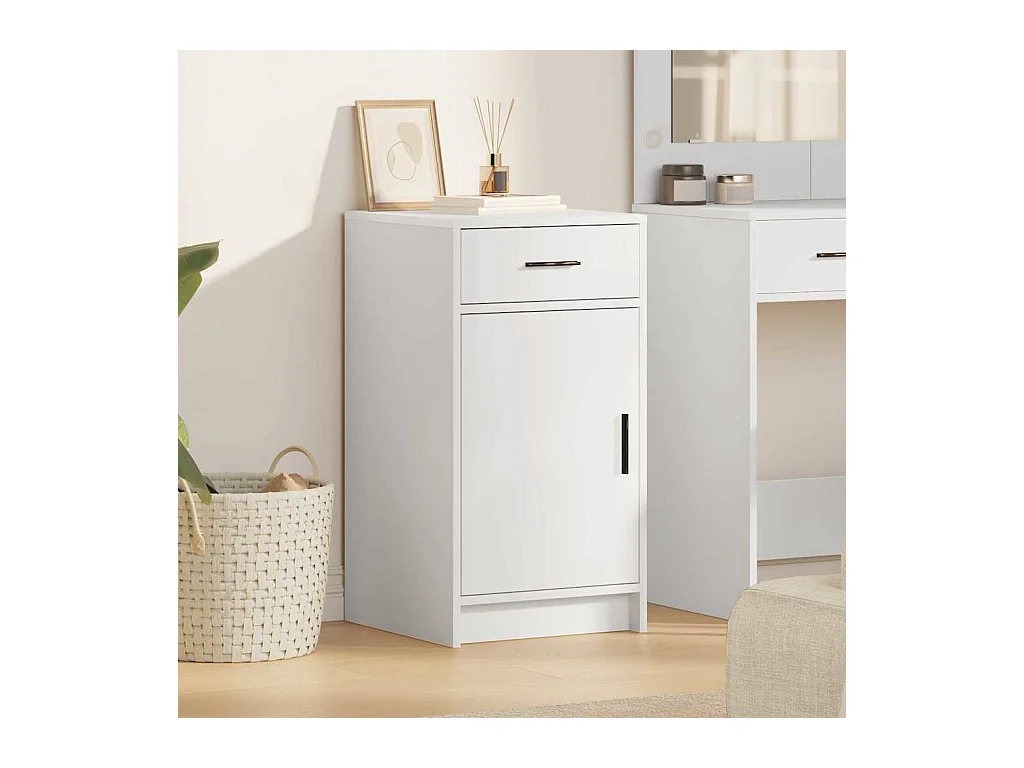 Buffet avec tiroir Blanc 40 x 40.5 x 75 cm Bois d'ingénierie
