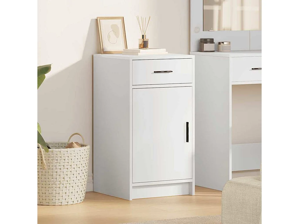 Buffet avec tiroir Blanc 40 x 40.5 x 75 cm Bois d'ingénierie