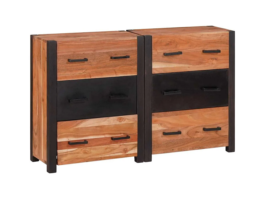 Buffet 3 pièces Marron 110 x 30 x 75 cm Bois d'acacia massif