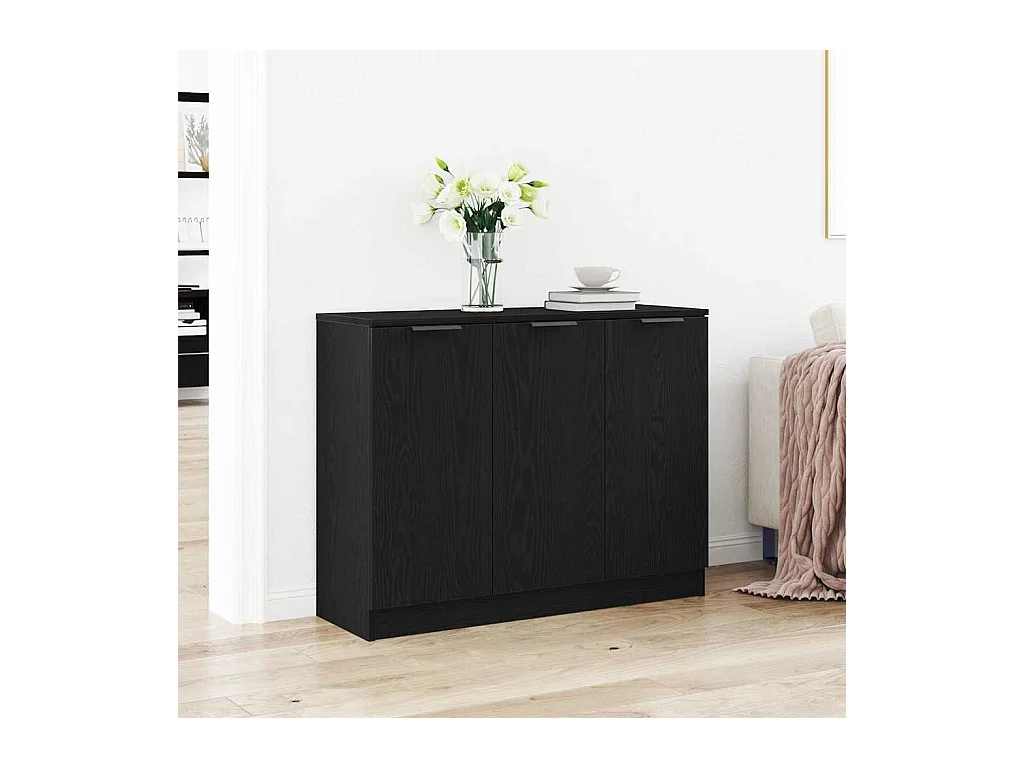 Buffet Noir 90,5 x 30 x 70 cm Bois d'ingénierie
