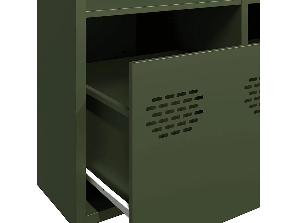 Buffet vert olive 101,5x39x73,5 cm acier laminé à froid