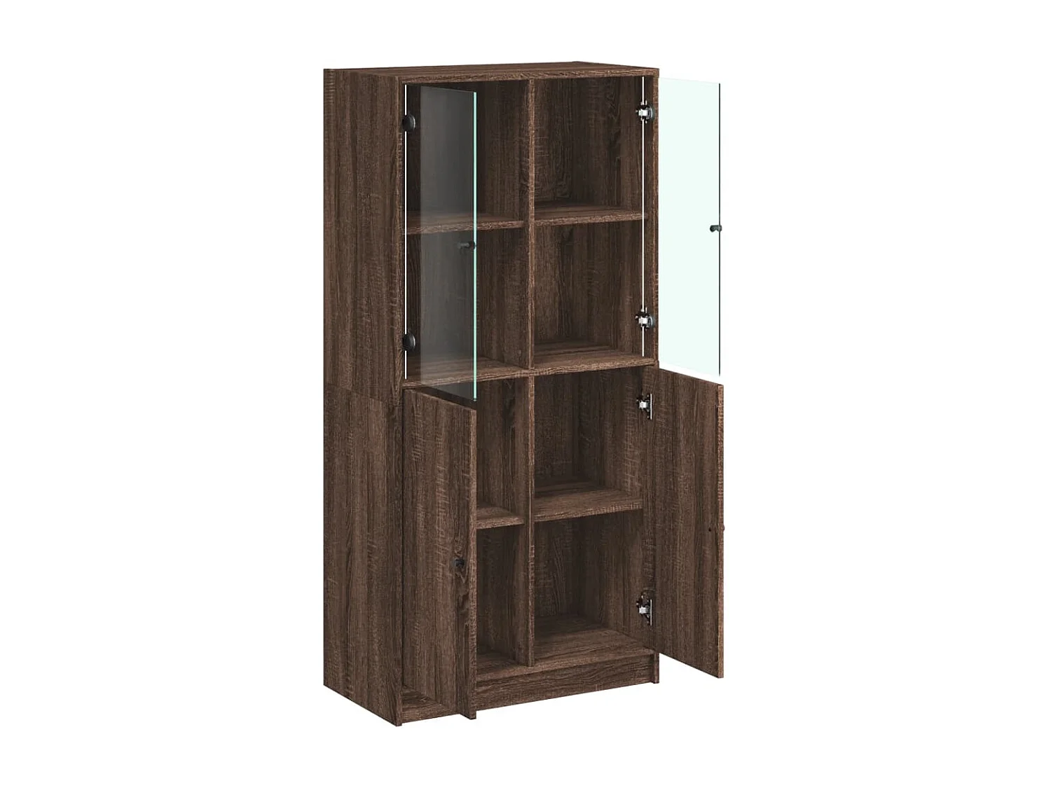 Buffet haut avec portes chêne marron bois d'ingénierie