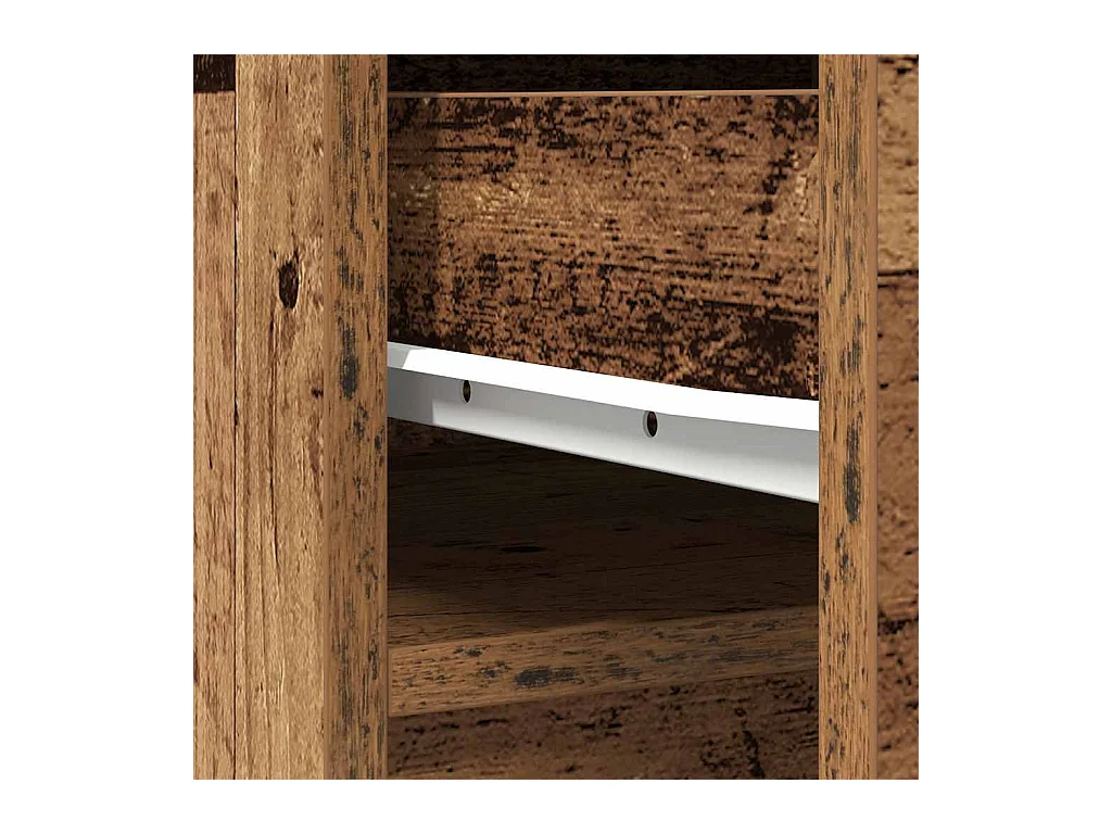 Buffet haut 37,5x35x180 cm vieux bois bois d'ingénierie