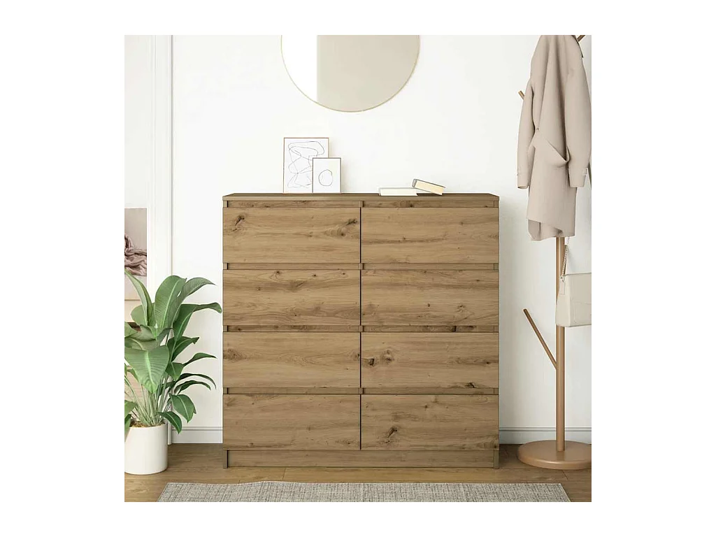 Buffet chêne artisanal 100x35x99 cm bois d'ingénierie