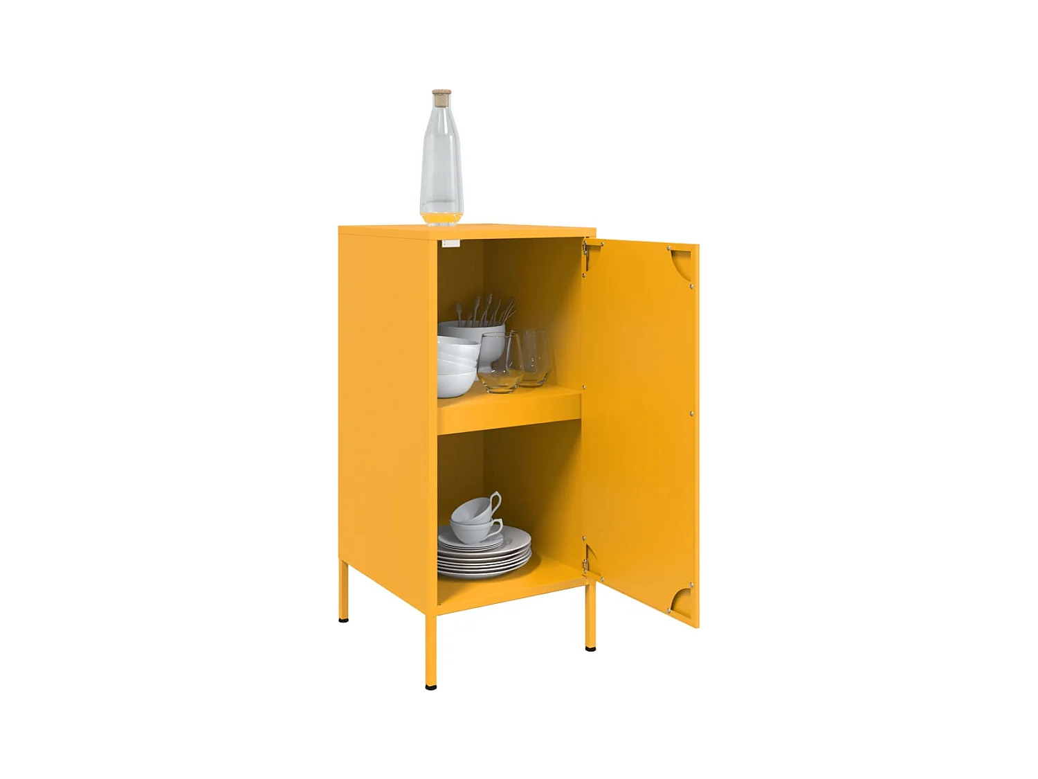 Buffets 2 pièces jaune moutarde 36x39x79 cm acier