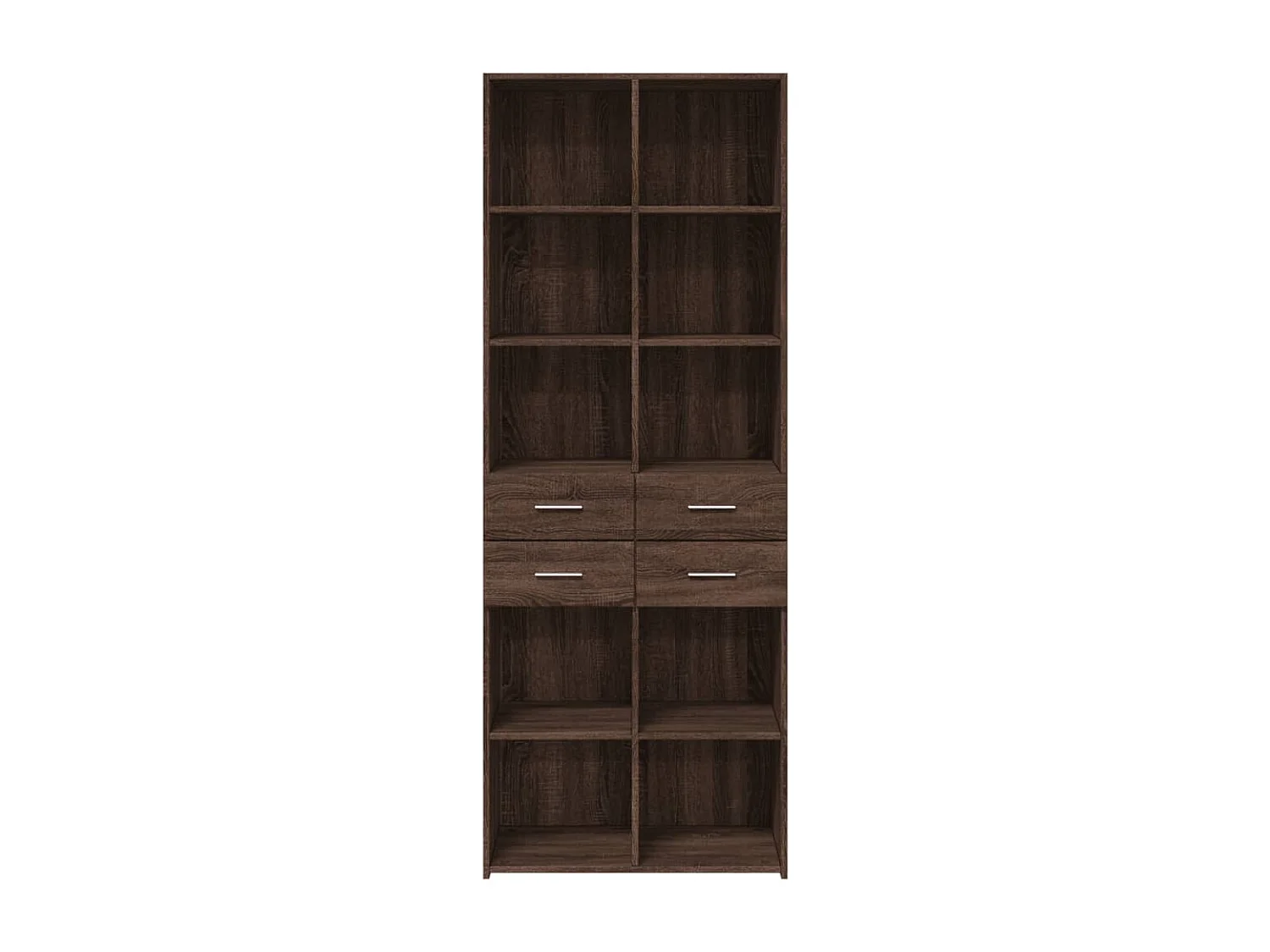 Buffet haut chêne marron 70x42,5x185 cm bois d'ingénierie