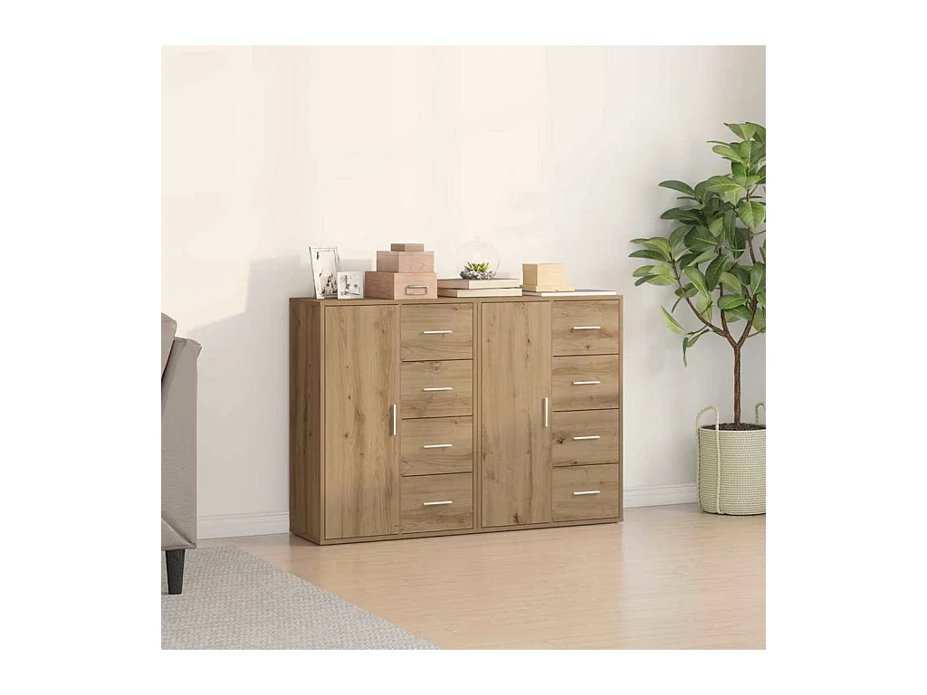 Aparadores com gaveta 2 peças carvalho artisiano 60 x 31 x 84 cm