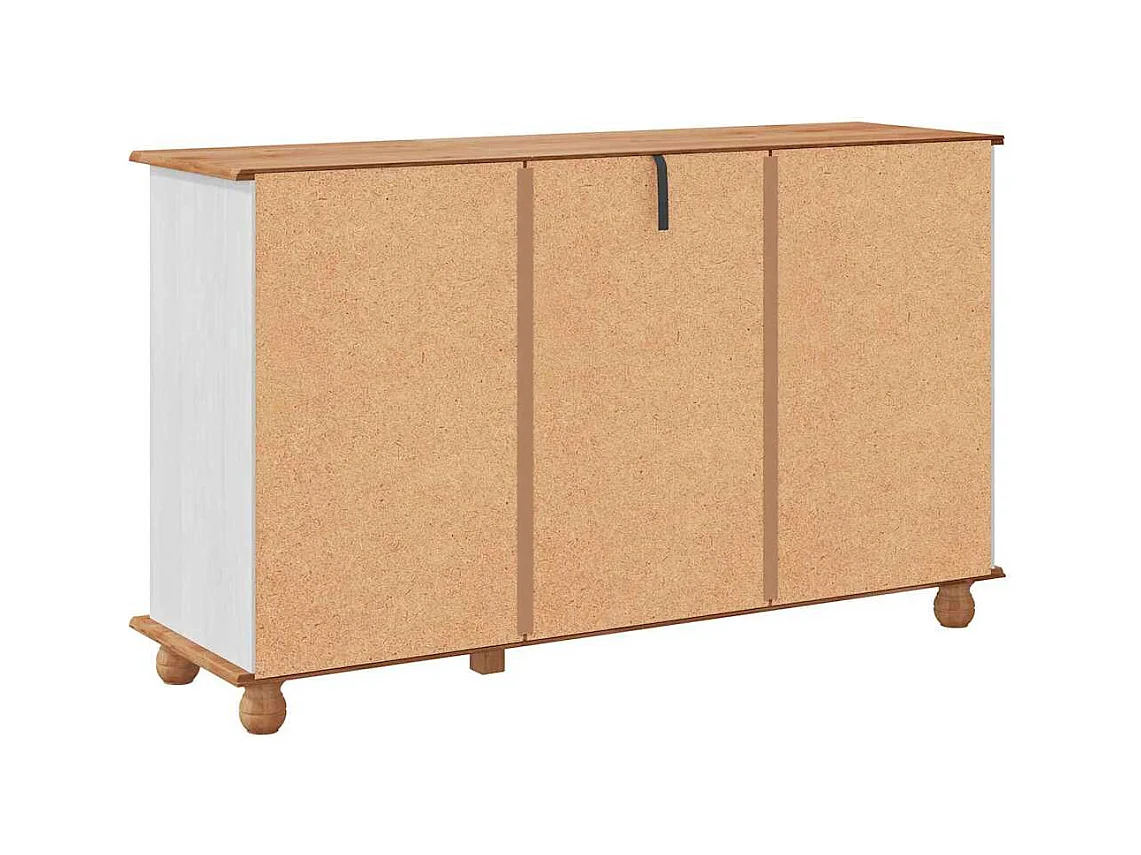 Buffet ASKIM Blanc 133,5 x 40 x 79 cm Bois massif en pin