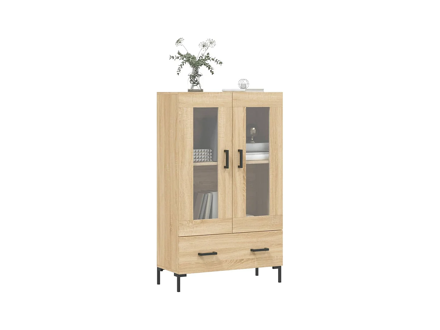 Buffet haut chêne sonoma 69,5x31x115 cm bois d'ingénierie