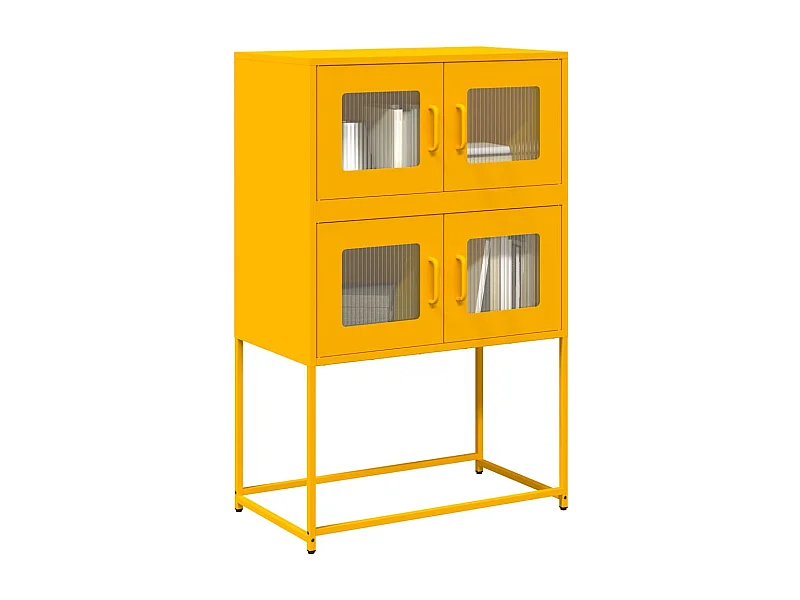 Aparador de acero amarillo mostaza 68x39x107 cm