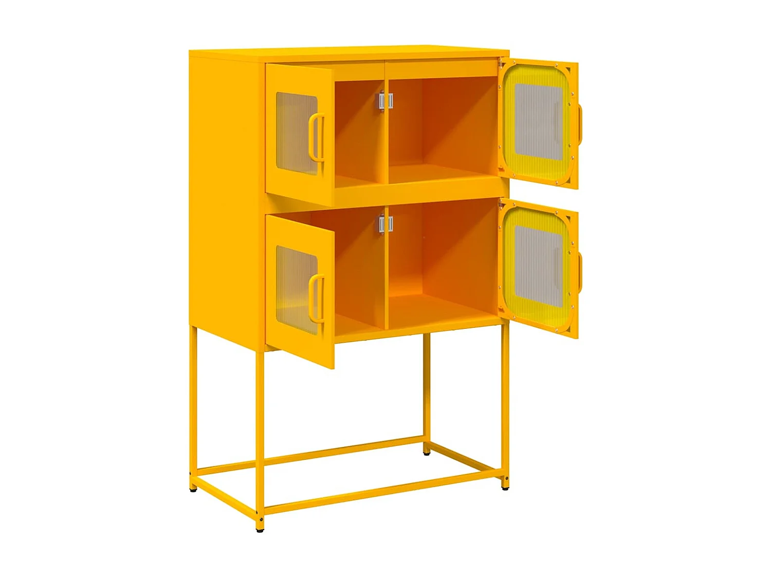 Buffet haut jaune moutarde 68x39x107 cm acier