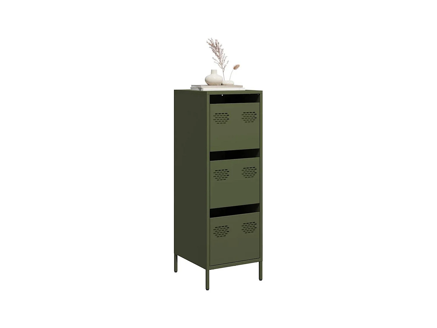 Buffet vert olive 39x35x103,5 cm acier