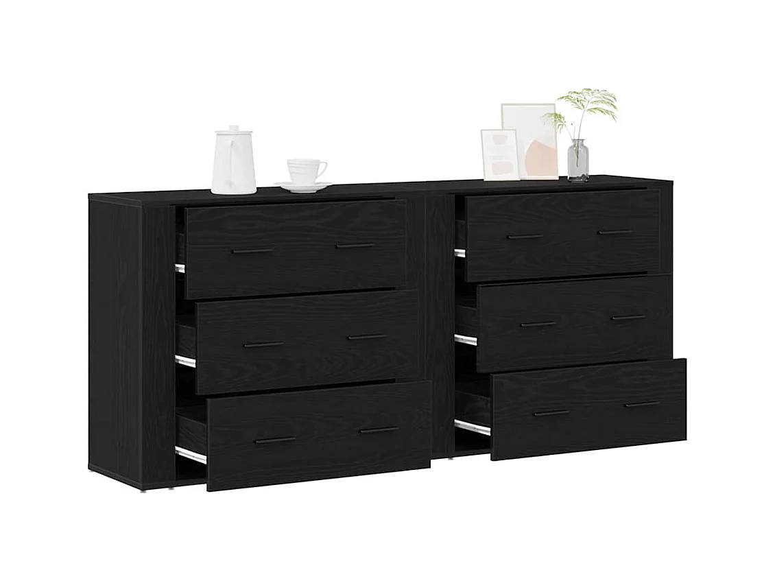 Buffet Chêne noir 160 x 33 x 70 cm Bois d'ingénierie