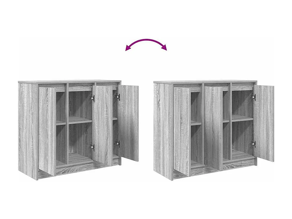 Buffet sonoma gris 85x34x76 cm bois d'ingénierie