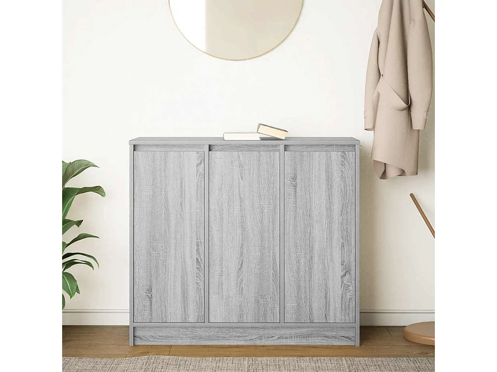 Aparador 85x34x76 cm derivados de madeira cinzento sonoma