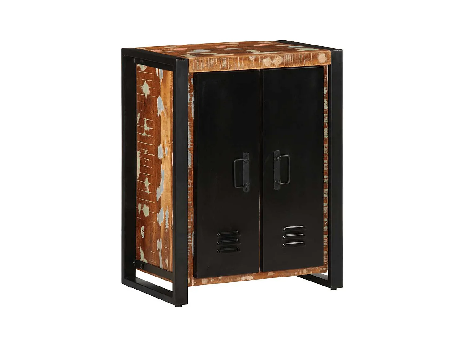 Buffet multicolore 55x35x70 cm bois massif récupération