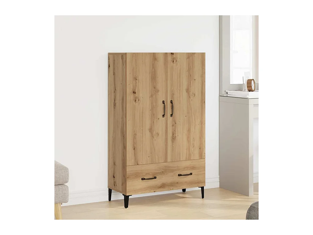 Aparador alto de madera contrachapada artesano roble