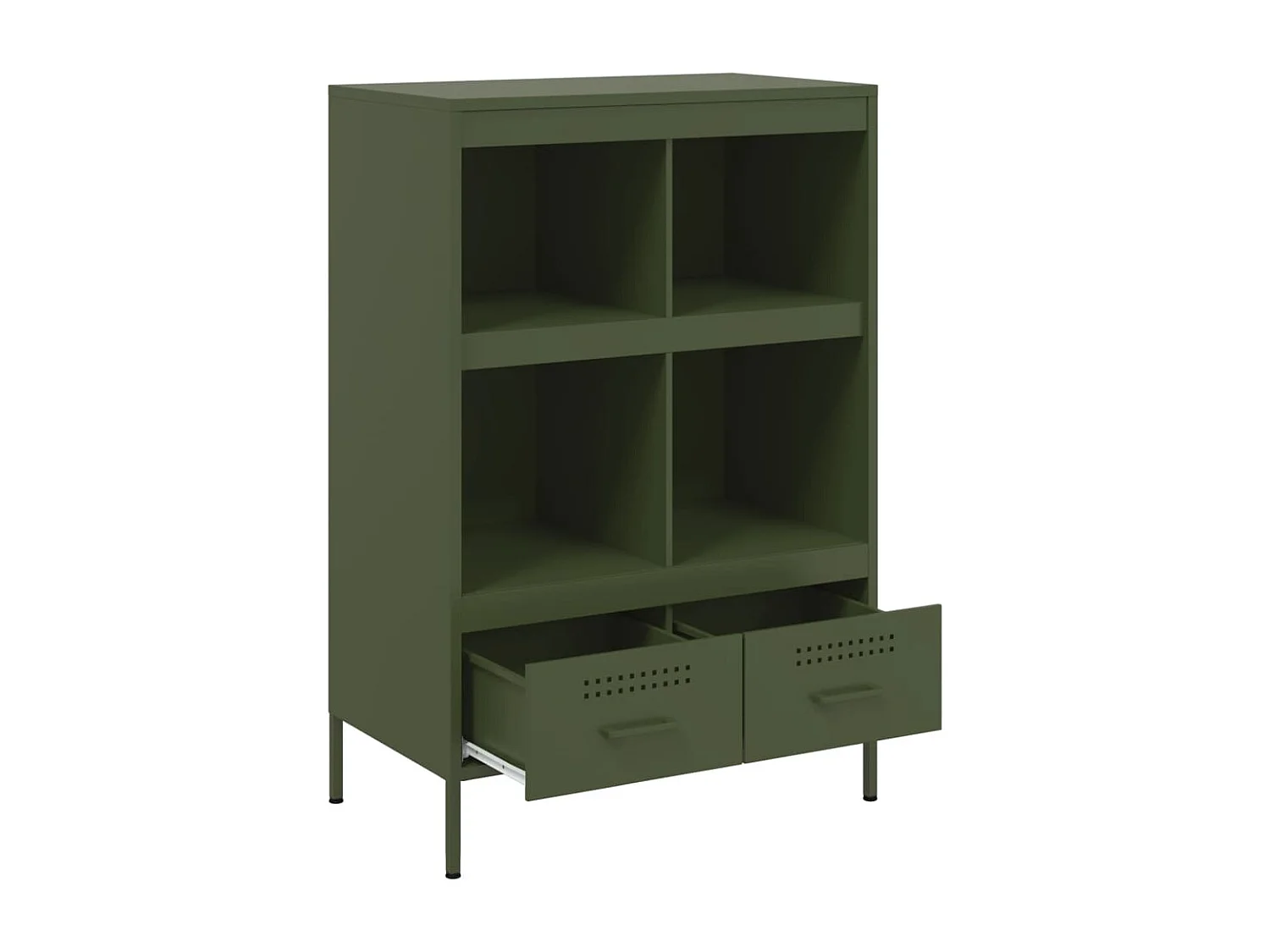 Buffet haut vert olive 68x39x101,5 cm acier