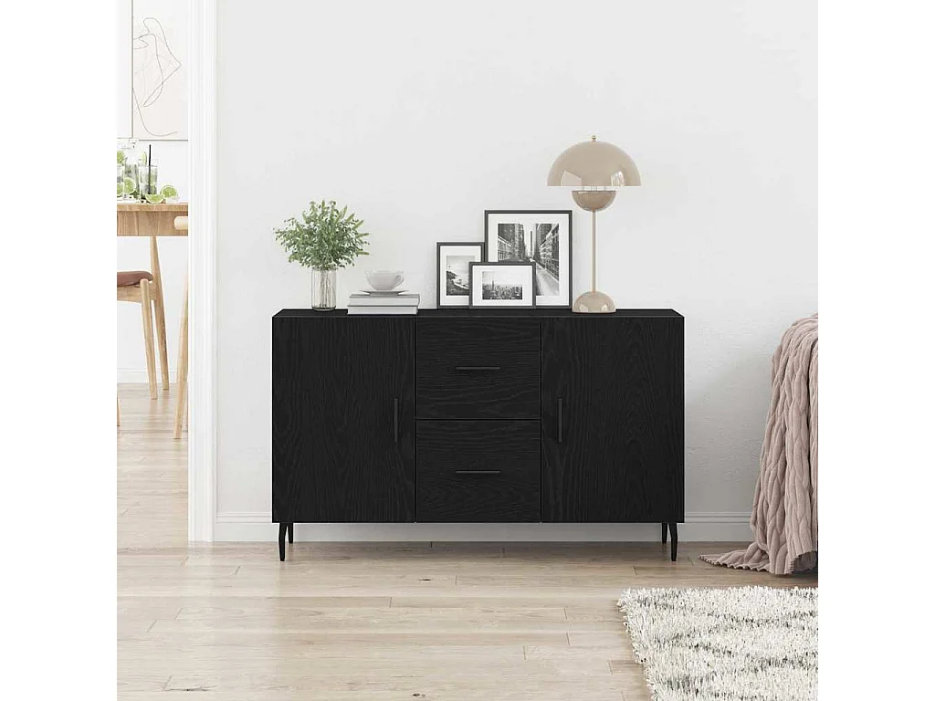 Buffet Chêne noir 100 x 36 x 60 cm Bois d'ingénierie