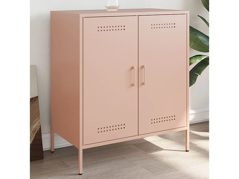 Aparador de acero rosa 68x39x79 cm