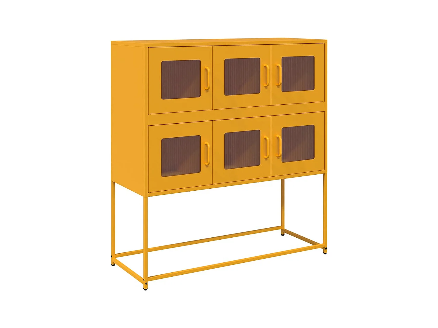 Buffet jaune moutarde 100,5x39x107 cm acier laminé à froid