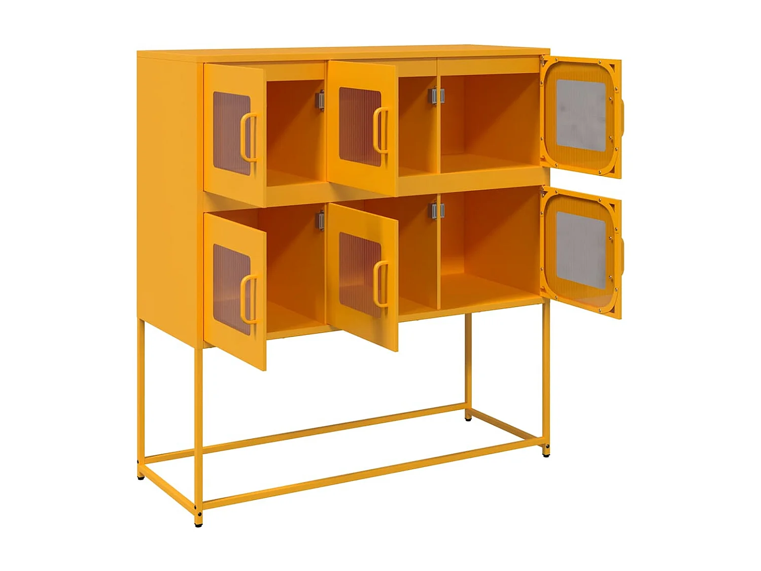 Buffet jaune moutarde 100,5x39x107 cm acier laminé à froid
