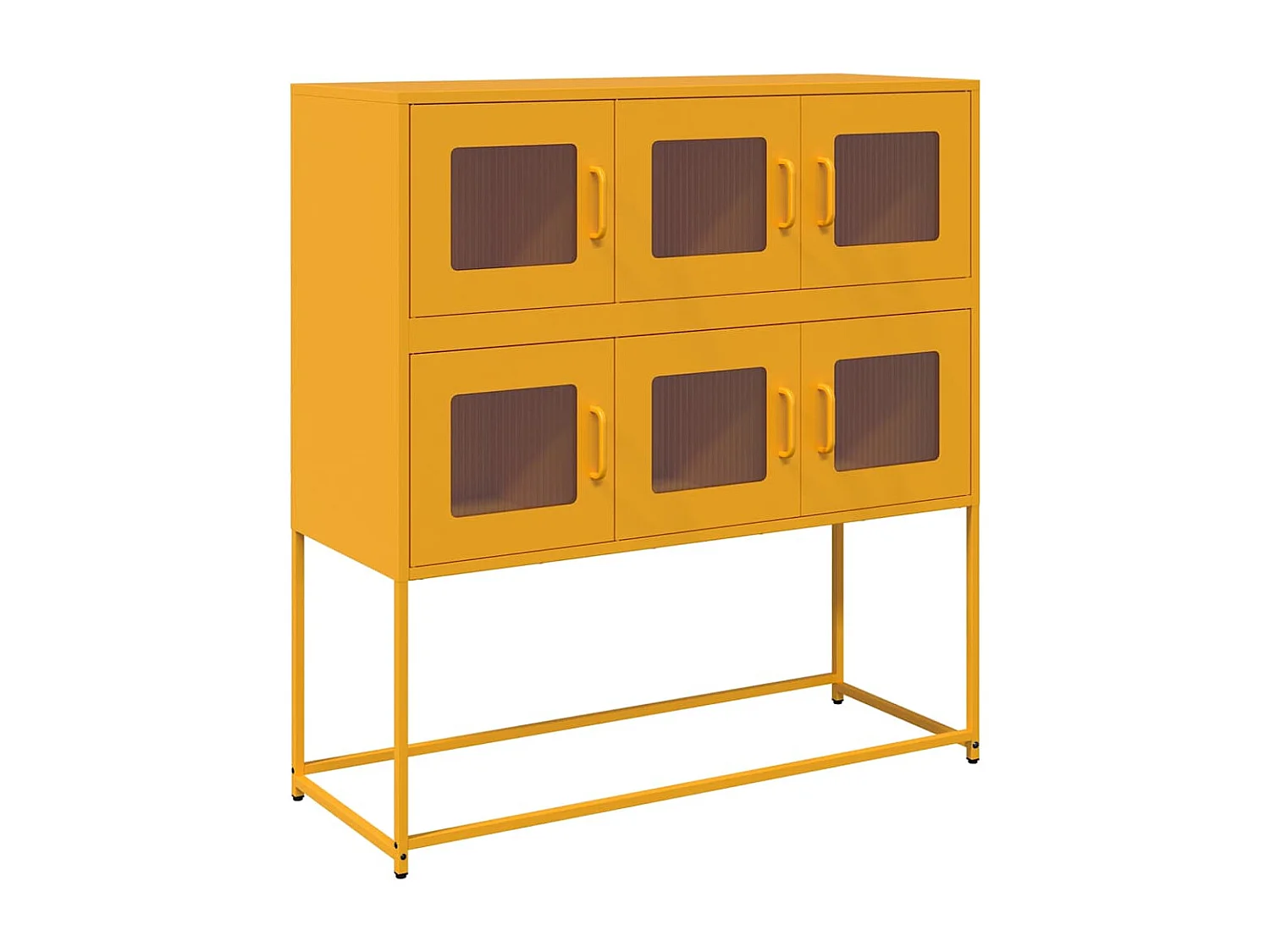 Buffet jaune moutarde 100,5x39x107 cm acier laminé à froid