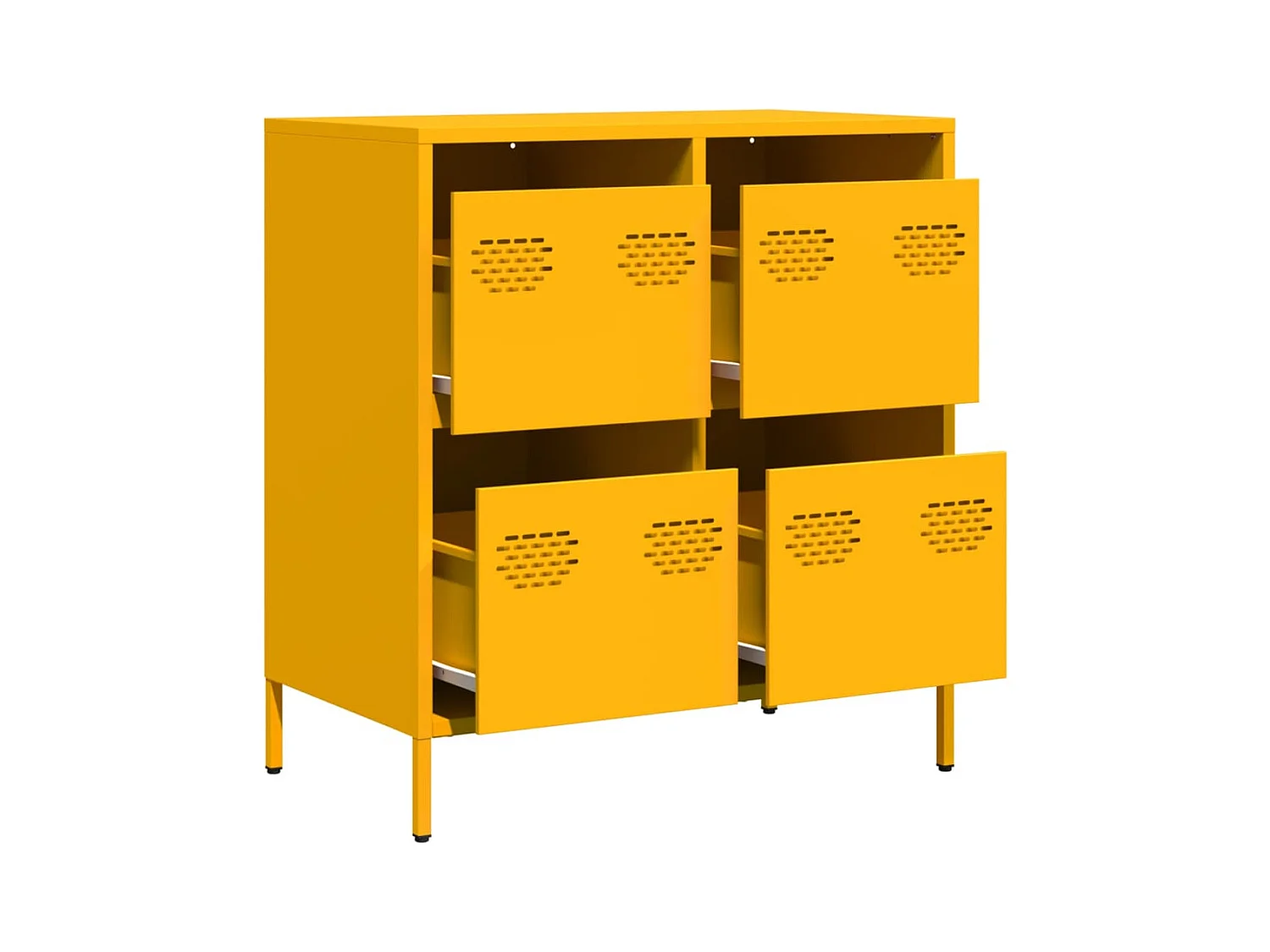 Buffet jaune moutarde 68x39x73,5 cm acier laminé à froid