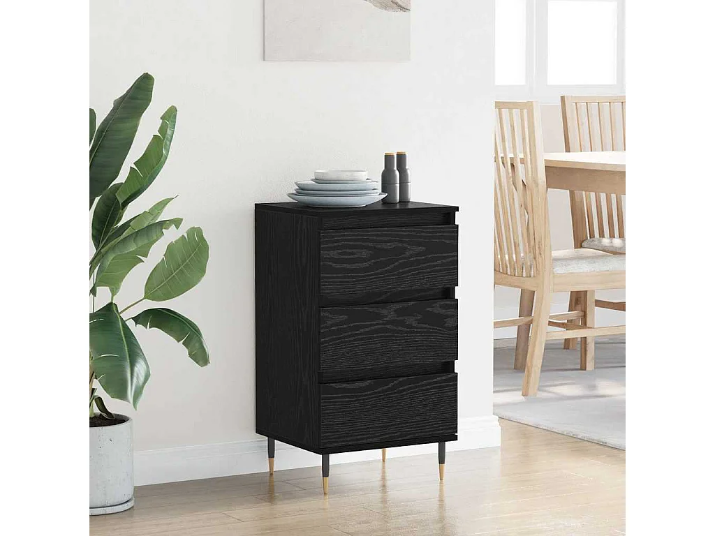 Buffet avec tiroir Chêne noir 35 x 40 x 70 cm Bois d'ingénierie