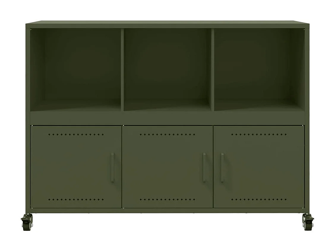 Buffet vert olive 100,5x39x72 cm acier