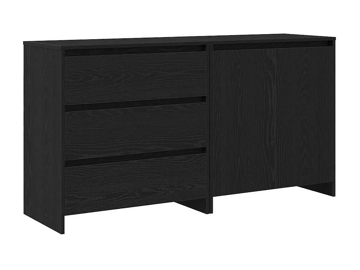 Buffet avec tiroir 2 pièces Noir 70 x 41 x 75 cm Bois d'ingénierie