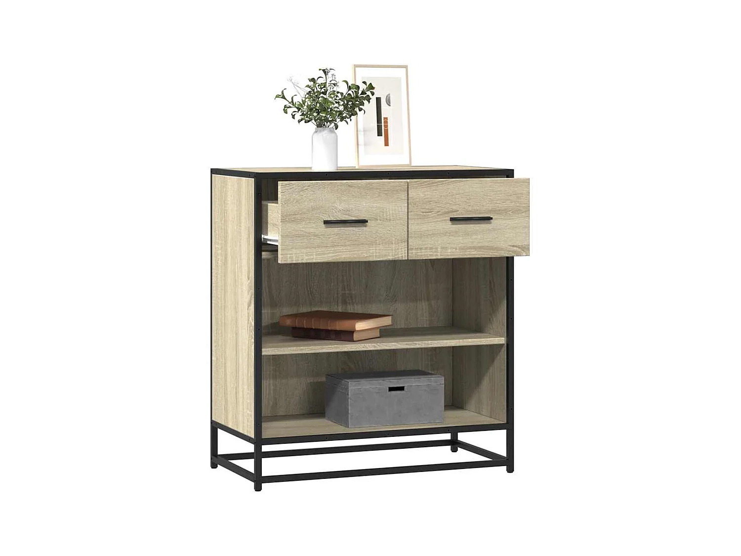 Buffet chêne sonoma 68x35x76 cm bois d'ingénierie