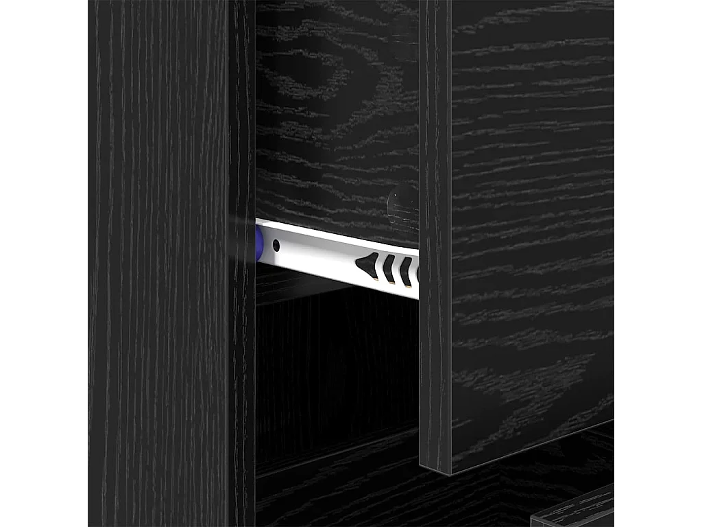 Dressoir met lade Zwart eiken 34 x 34,5 x 90 cm Bewerkt hout