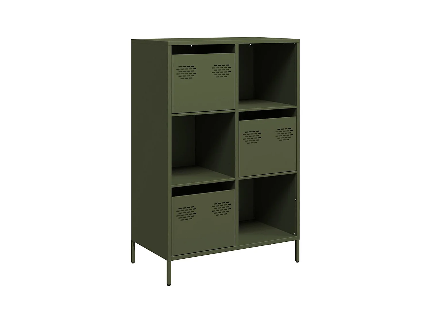 Buffet haut vert olive 68x39x103,5 cm acier