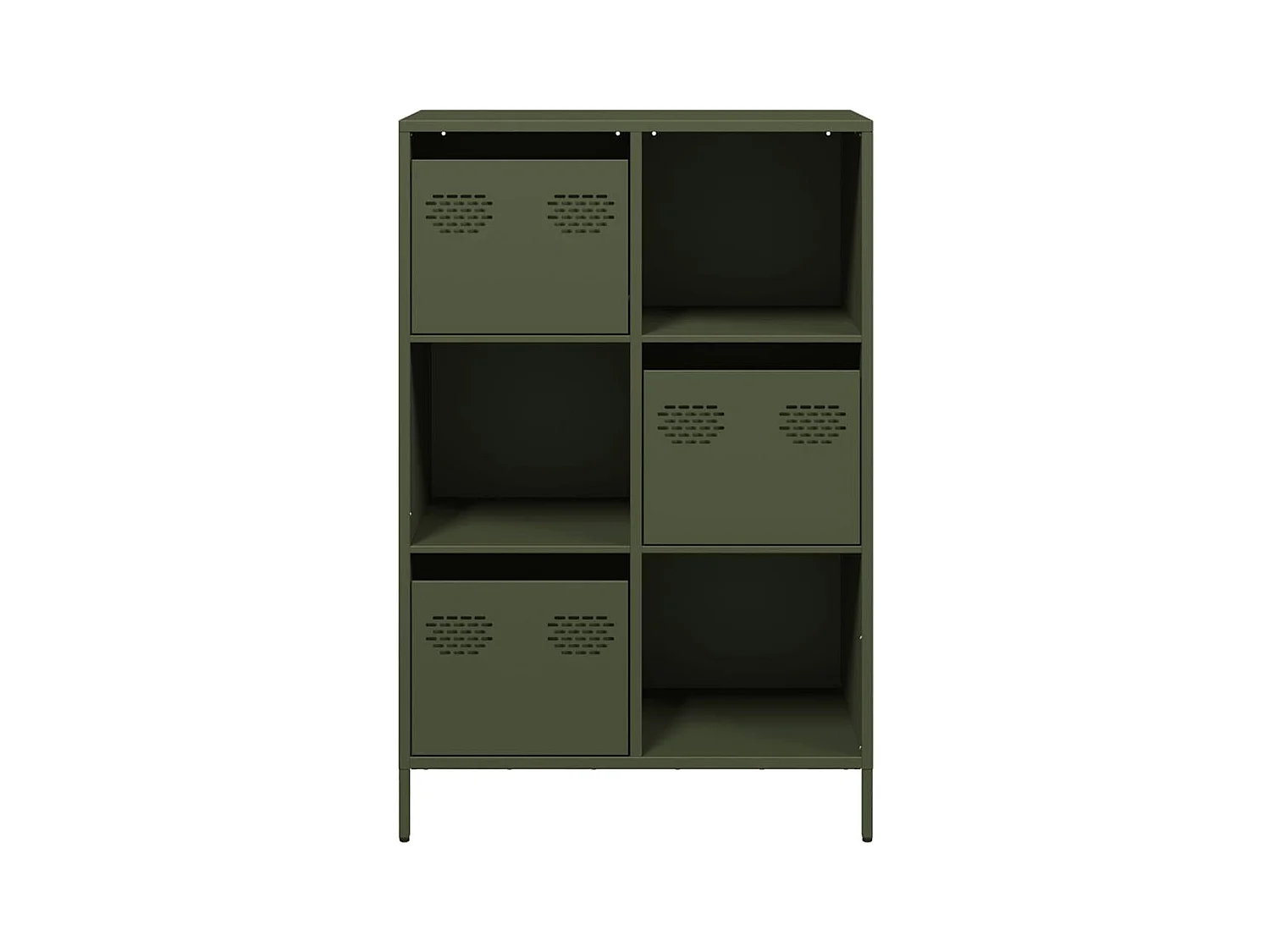 Buffet haut vert olive 68x39x103,5 cm acier