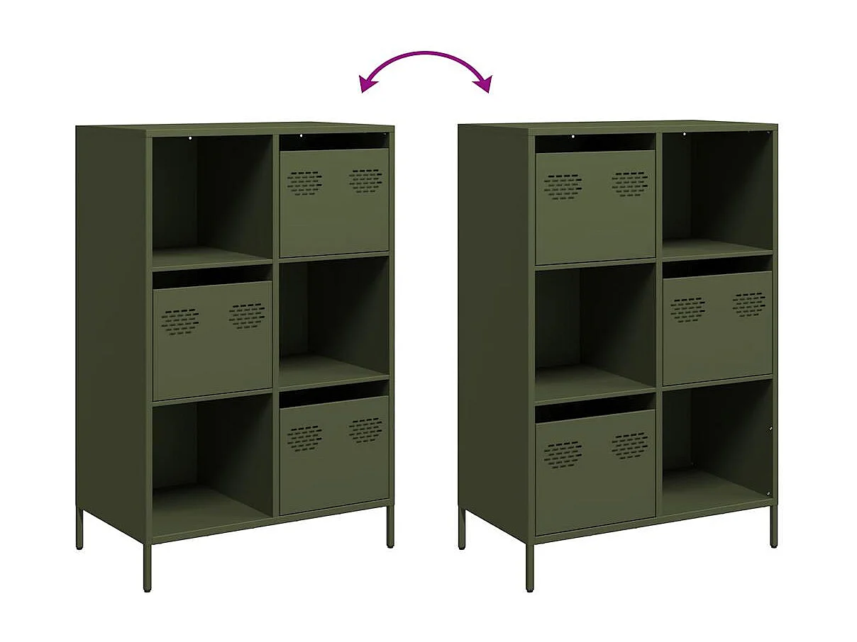 Buffet haut vert olive 68x39x103,5 cm acier