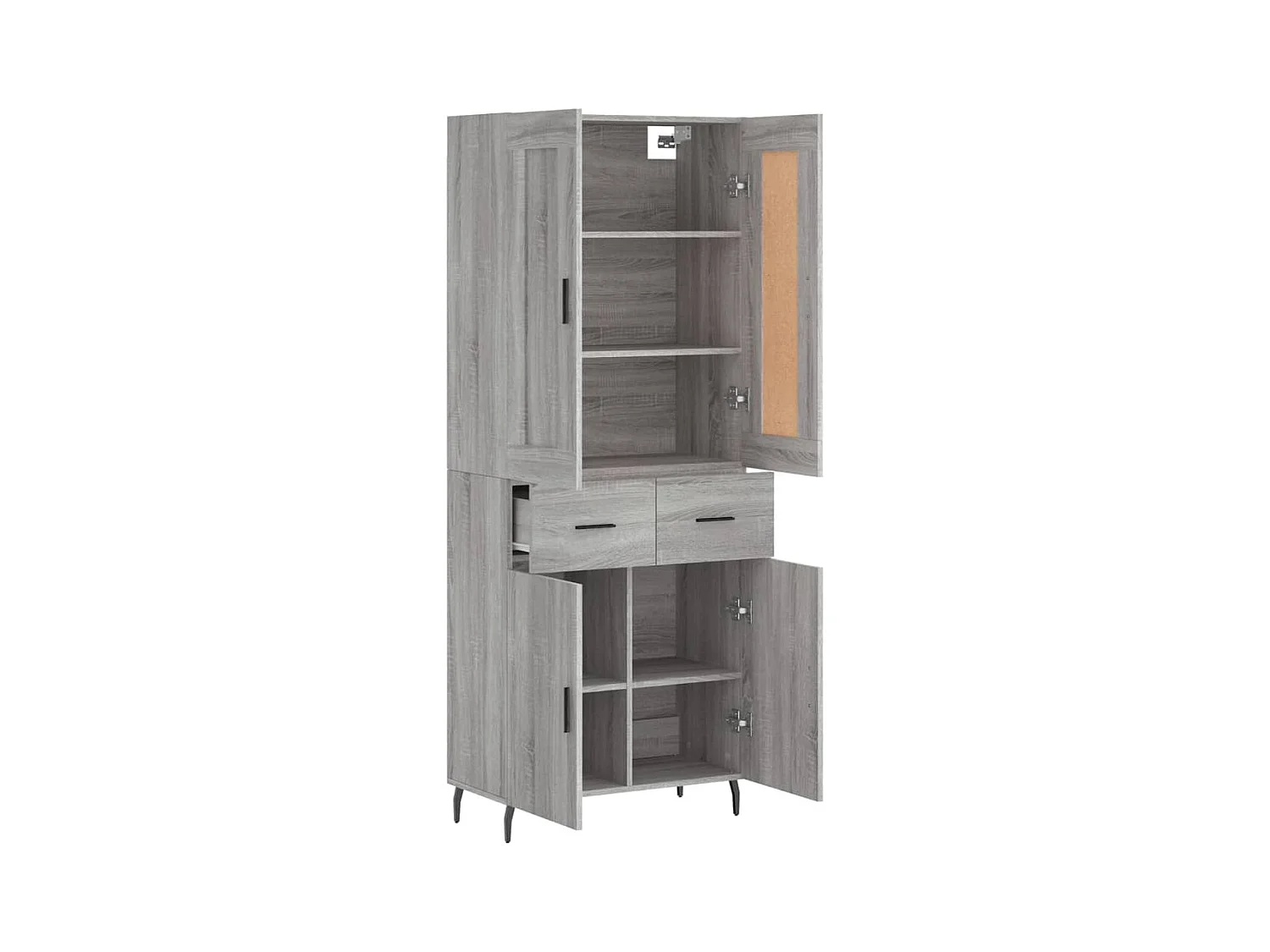 Buffet haut Sonoma gris 69,5x34x180 cm Bois d'ingénierie