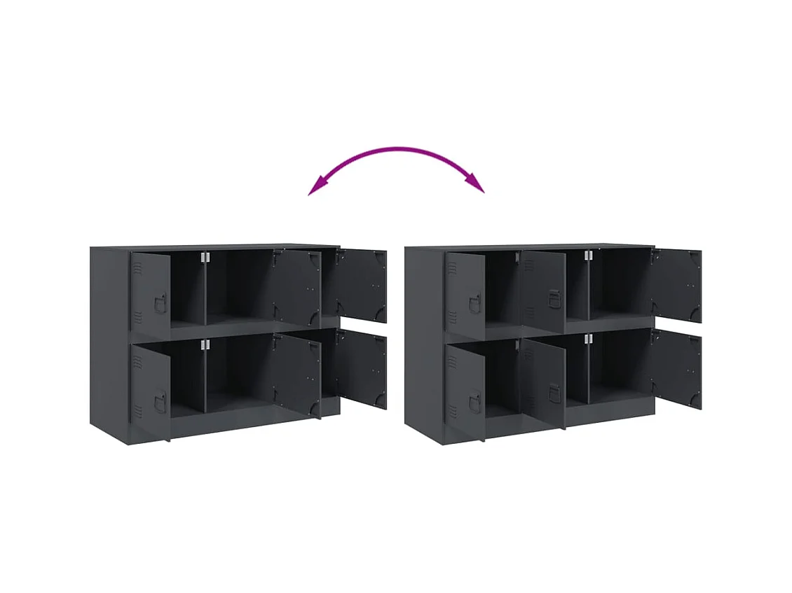 Buffet anthracite 99x39x73 cm acier